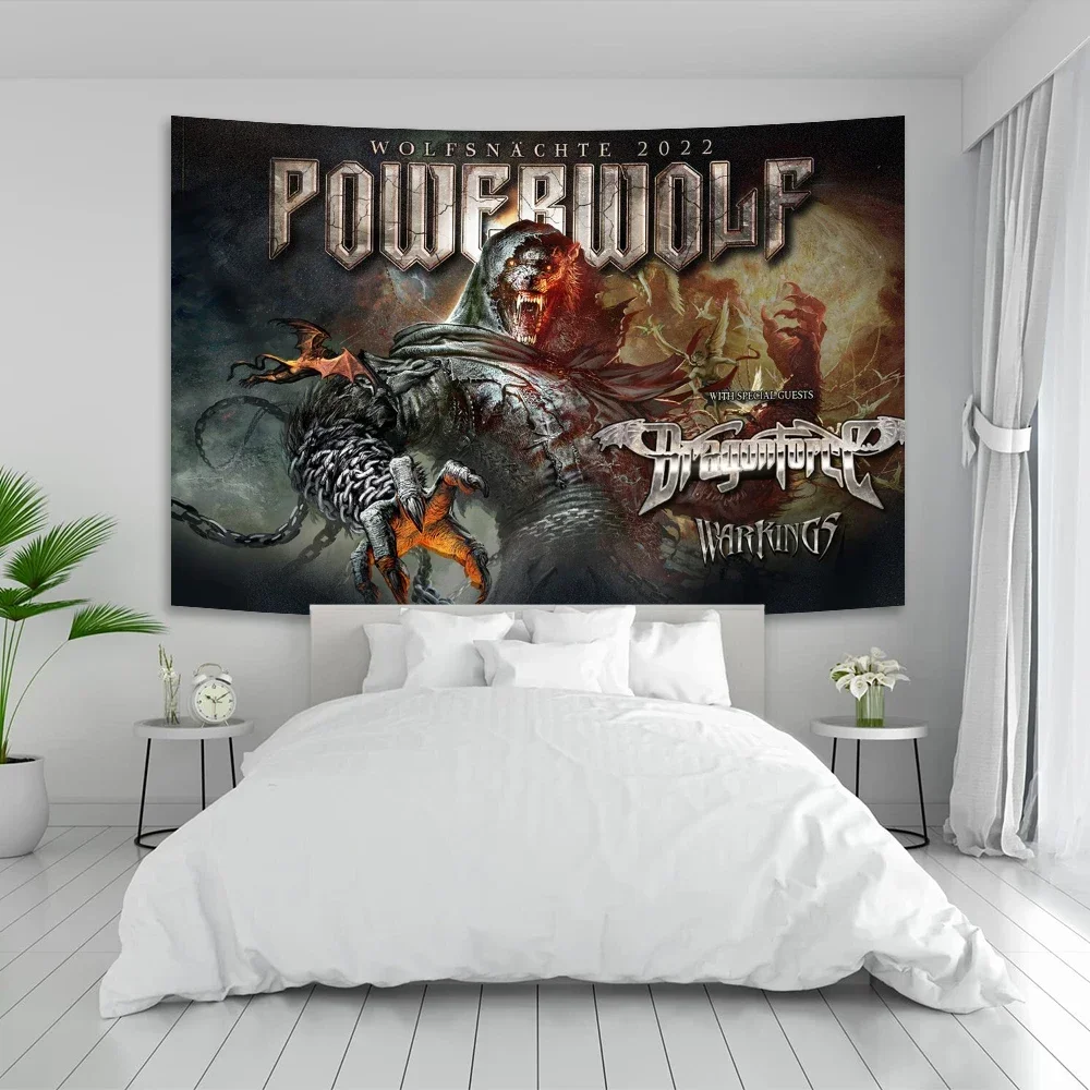 German Power Metal Band Powerwolf Tapestry Bohemian Hippie Bar Dormitory Interior Decor