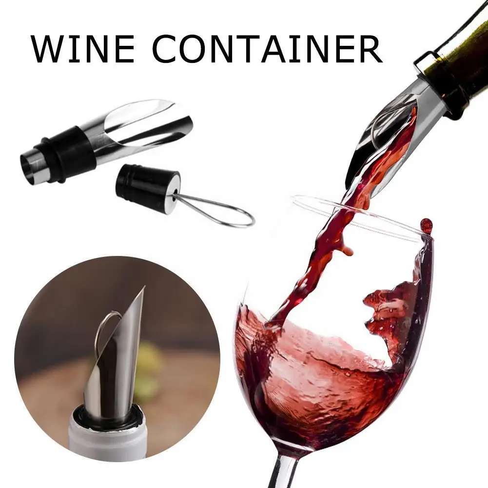 Stainless Steel Liquor Aerating Decanter Oil Bottle Spout Flow Red Wine Pourer Bartender For Home Bar Counter Tools With St B1I0