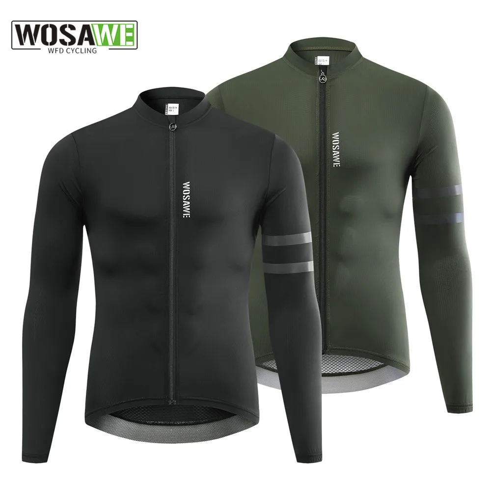 

WOSAWE Men Cycling Jerseys Long Sleeve Cycling Shirts Bicycle Cycling Clothing Kit Mtb Bike Wear Triathlon Maillot Ciclismo
