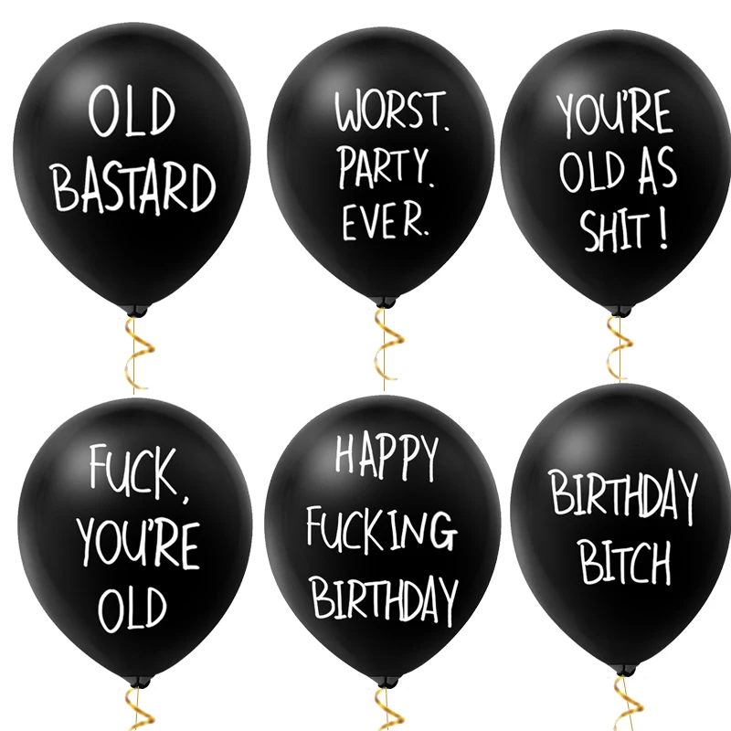 

10pcs Funny Abusive Balloons Birthday Party Latex Balloon Rude Offensive Letter Balloons for Happy Birthday decoration for adult