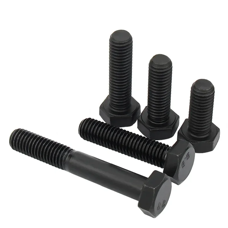 M8 M10 M12 Черные болты с шестигранной головкой класса 8 резьбой внешний шестигранный