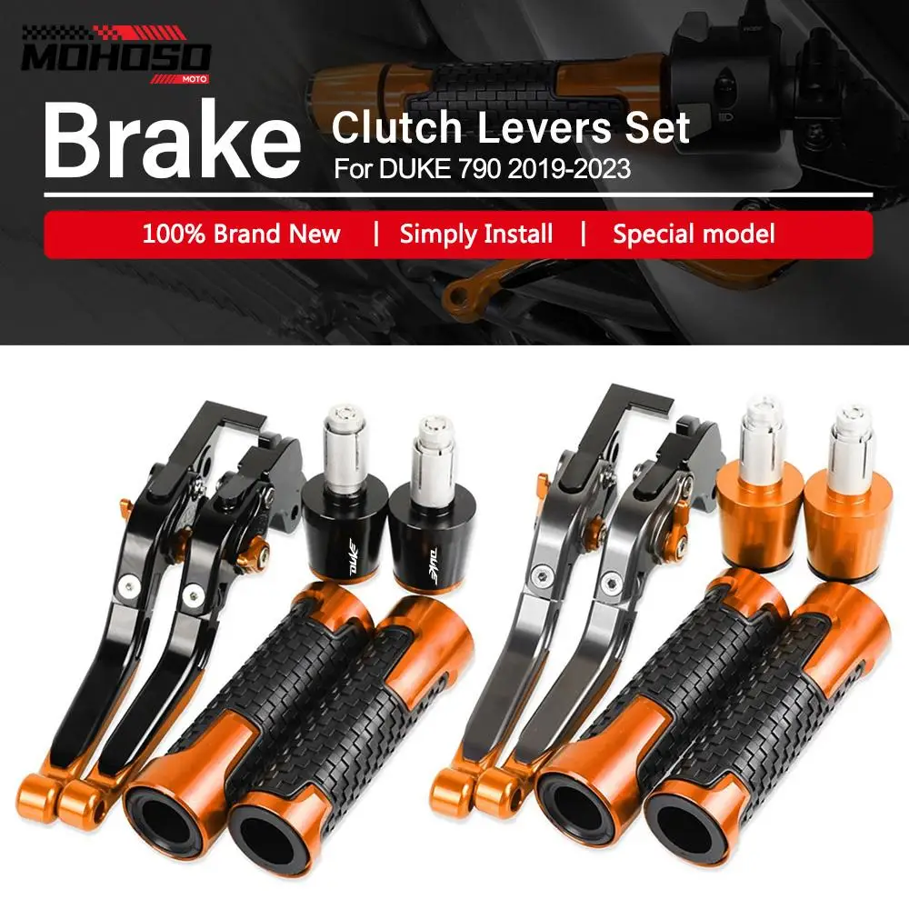 

Motorcycle CNC Adjustable Foldable Brake Clutch Levers Handlebar Handle Grip end For 790 DUKE 790 2019-2021 2022 2023 790DUKE