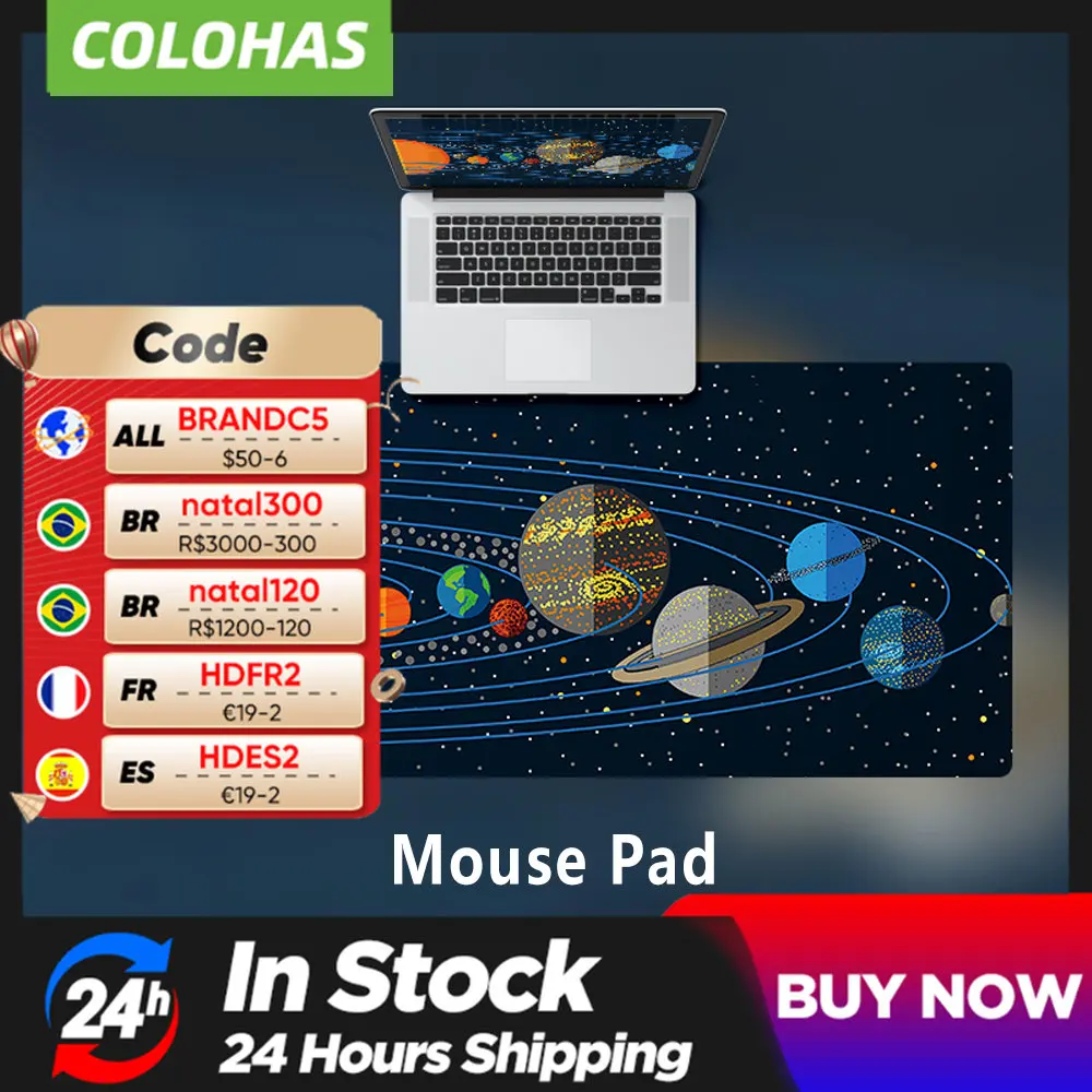 

Игровой коврик для мыши геймер Коврик для мыши геймер Настольный коврик большой коврик для клавиатуры планеты пространство коврики для мыш...