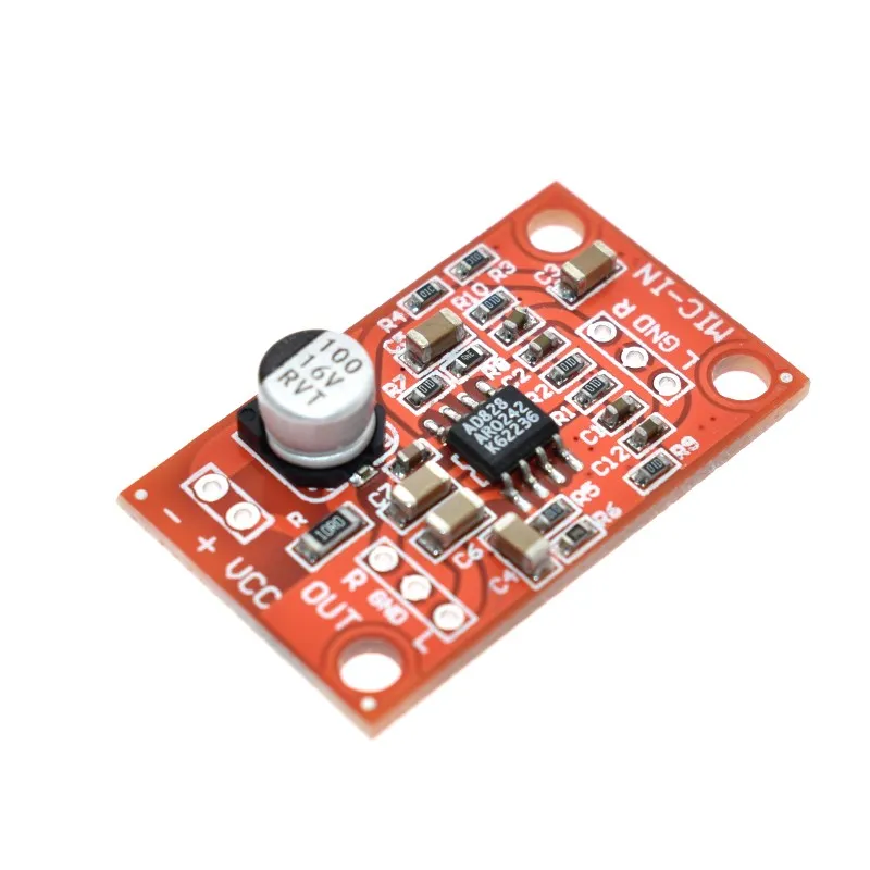 

Стерео Динамический микрофон AD828, 3,8-15 В постоянного тока, предусилитель, плата предусилитель микрофона, плата модуля усилителя