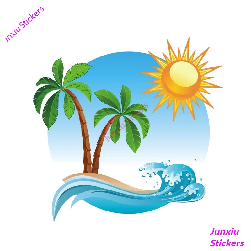 

Цветная наклейка на автомобиль Пальма тропический остров наклейки забавные для бампера окна водонепроницаемые аксессуары для интерьера KK15 * 15 см