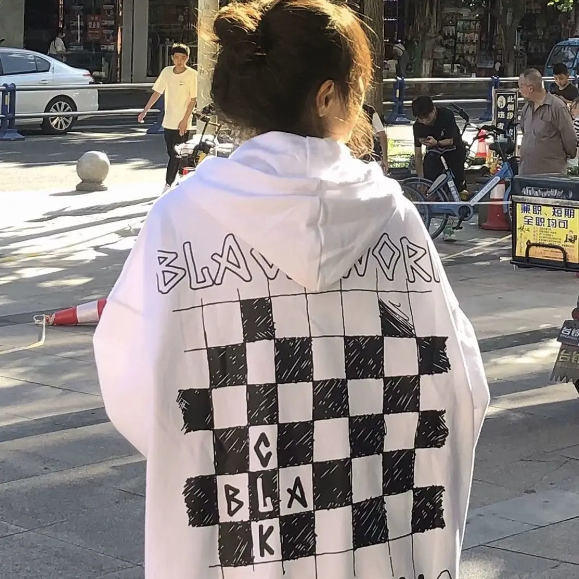 

Hooded Korean Version Casual Long-sleeved Spring and Autumn New Fashion Trend Pattern Printing Lazy Wind Sweater