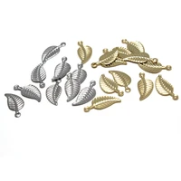 50pcs stainless steel mini tree leaf charms pendants gold leaves charms for earrings bracelet anklet diy jewelry making findings