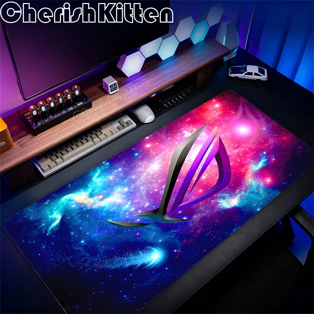 Фото Большой черный коврик для мыши Asus ROG Cool XXL, игровой, для геймеров, для клавиатуры, нескользящий, с прошитыми краями, для ноутбуков, планшетов, мини-ПК, игровой коврик №4