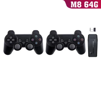 M8 Wireless Game Console 2.4G HD Arcade PS1 Home TV Game Console U Bao Retro Game Console Wireless Gamepad Controller M8 64G 1