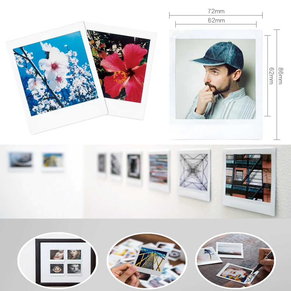 Fujifilm 20-100 листов Instax квадратная камера мгновенная пленка фотобумага для Square