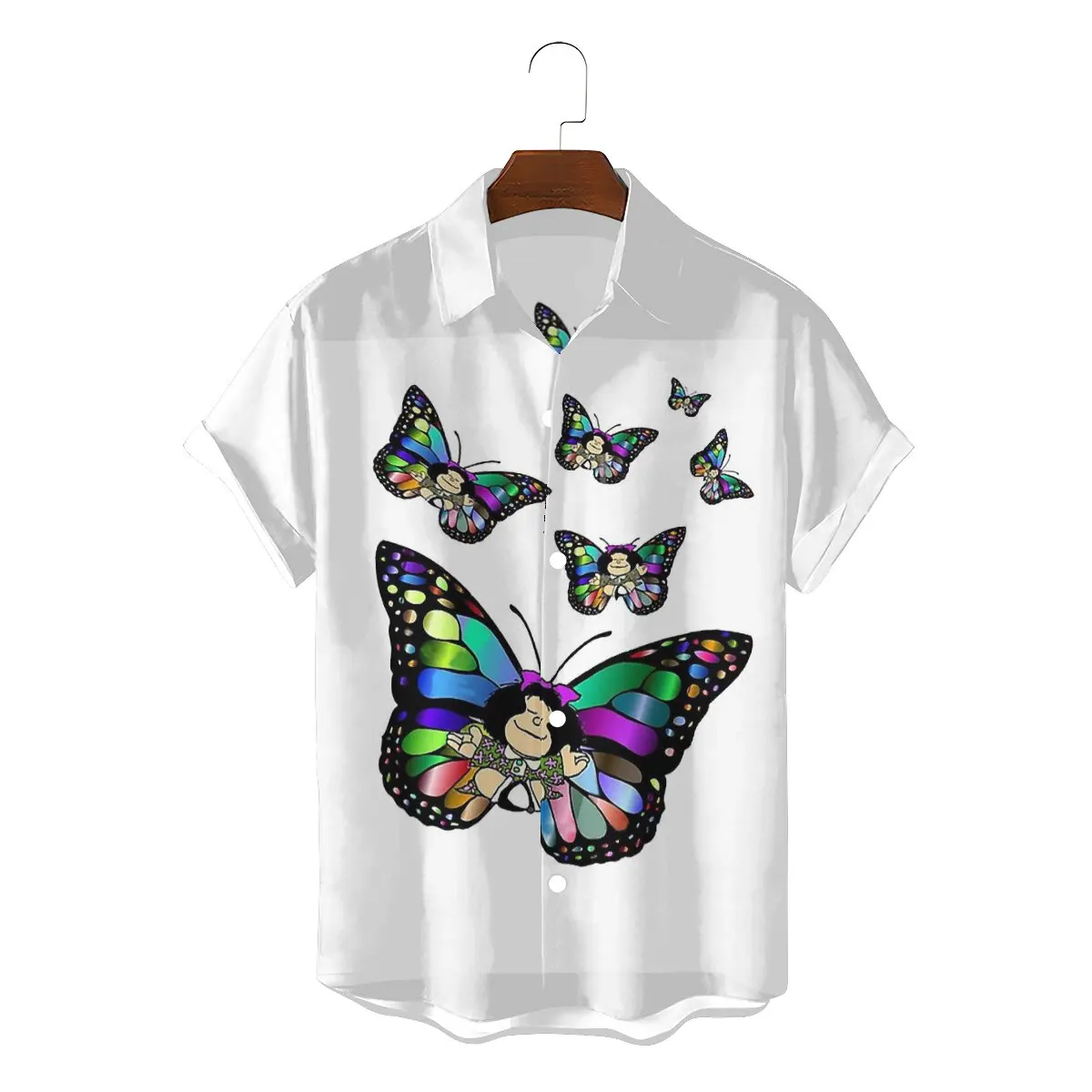 

Mafalda Miguelito Comic 3D Shirt Flies Butterfly Design Basic Shirts Leisure Men Clothing New Design Trendy