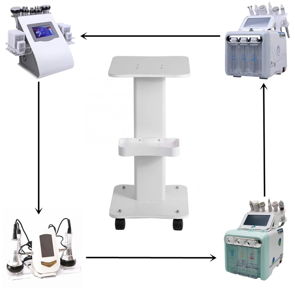 

Multifunctional rolling cart base wheel aluminum bracket water oxygen jet peeling water moisturizing beauty skin rack with hand