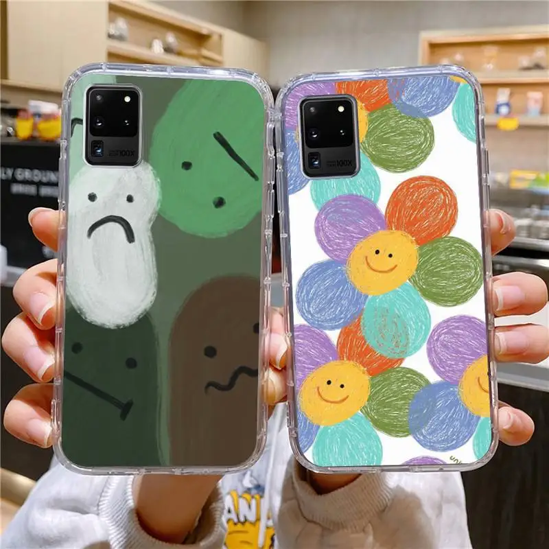 Цветные смайлики чехол для телефона Samsung Galaxy S10 S10e S8 S9 Plus S7 A70 Edge Note10 прозрачный |