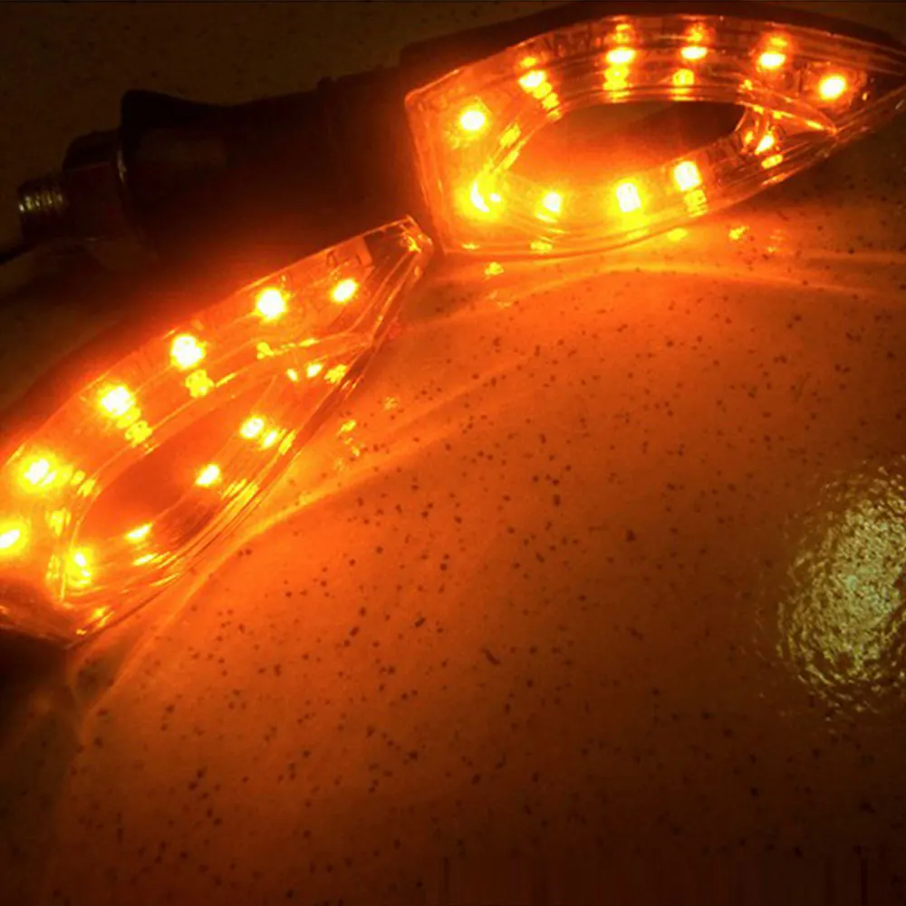

2pc 12V Universal Motorcycle LED Turn Signal Light Indicators Amber Blinker Light Flashers Lighting Motorcycle Accessories