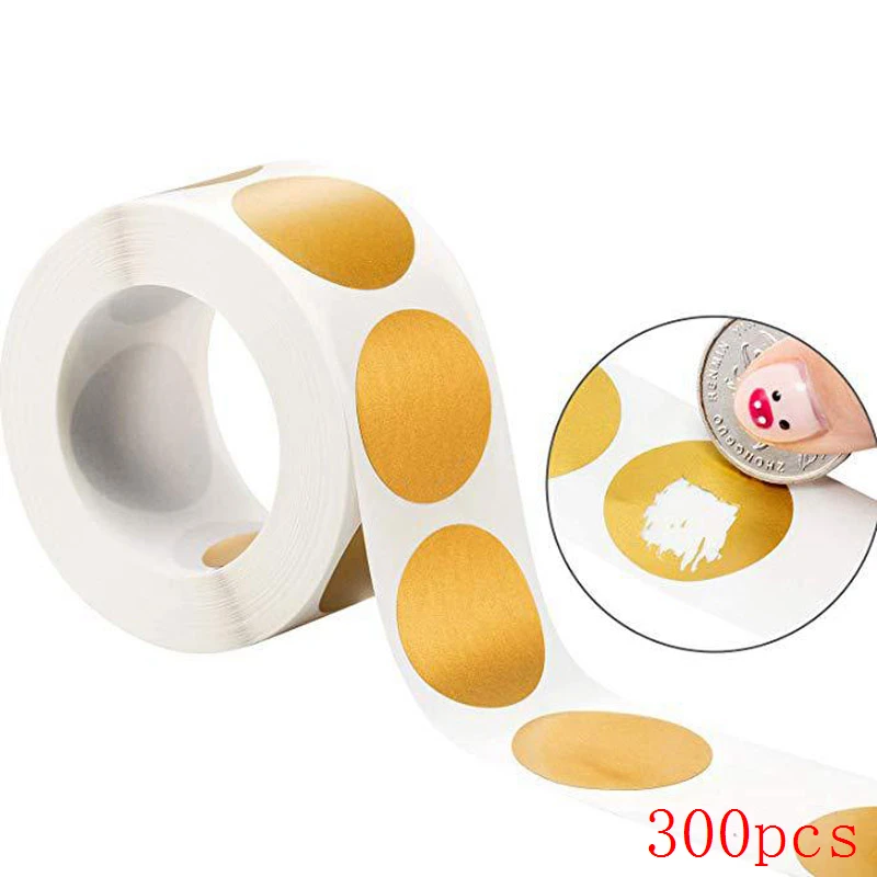 Золотые круглые скретч-наклейки