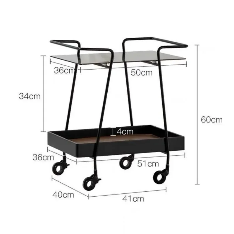 Маленькая тележка бытовой светильник роскошная стойка для хранения передвижная