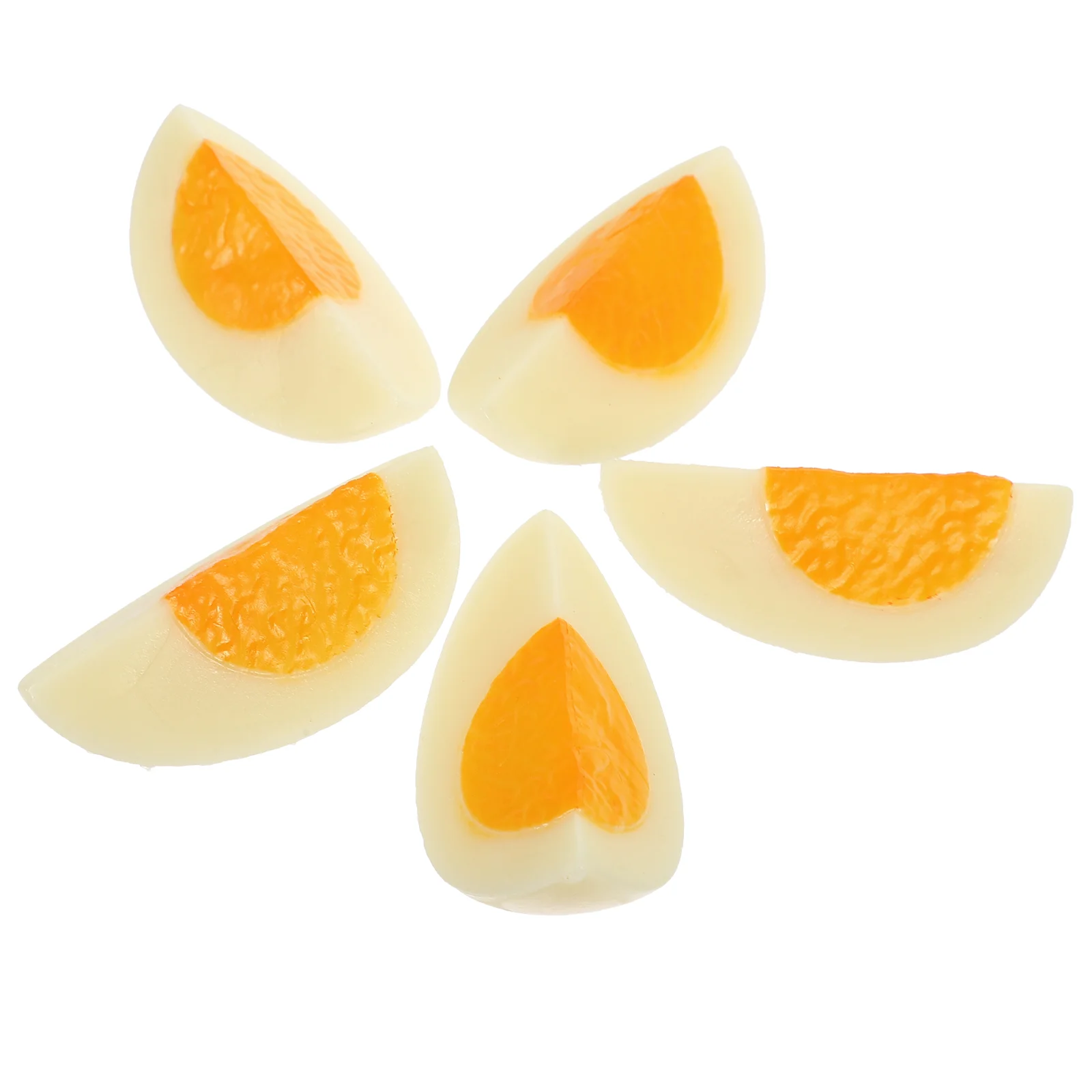 

5 Pcs Simulated Boiled Eggs Faux Food Breakfast Model Models Props Pvc Fake Slices Toy Foods