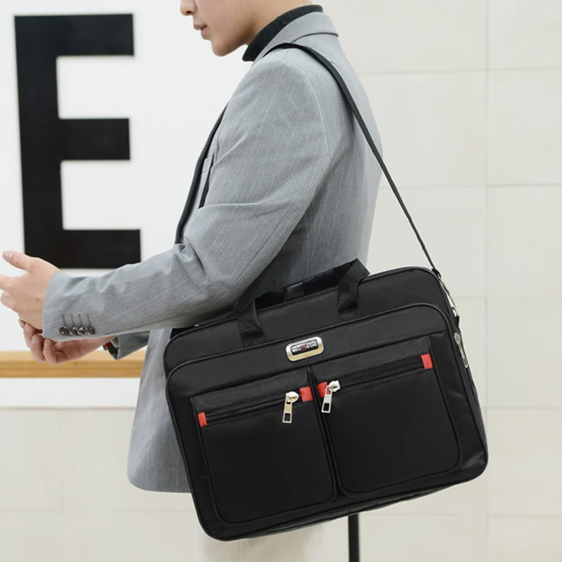 

Простой деловой портфель-тоут для мужчин, сумка для ноутбука 15,6 дюйма, вместительные сумки на плечо, дорожный мессенджер для ноутбука