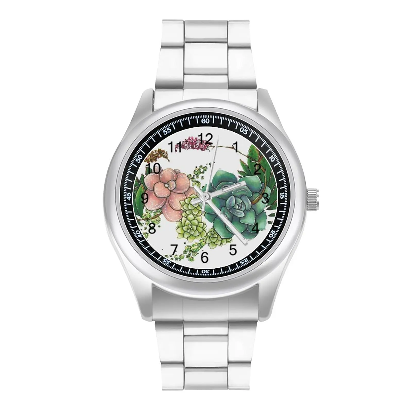 

Succulents Quartz Watch Flowers Home Classy Wrist Watch Stainless Photo Promotion Boys Wristwatch