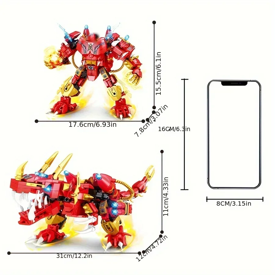 2 в 1 Детский конструктор динозавр