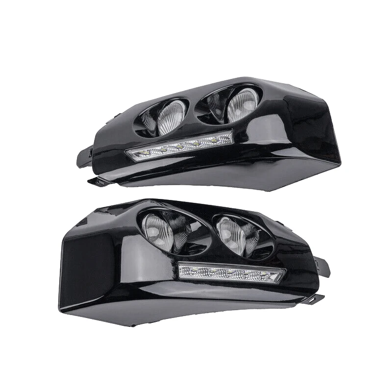 

for 2007-2014 Toyota Fj Cruiser Black Front Bumper Fog Lights LED DRL Daytime Running Light Driving Lamps