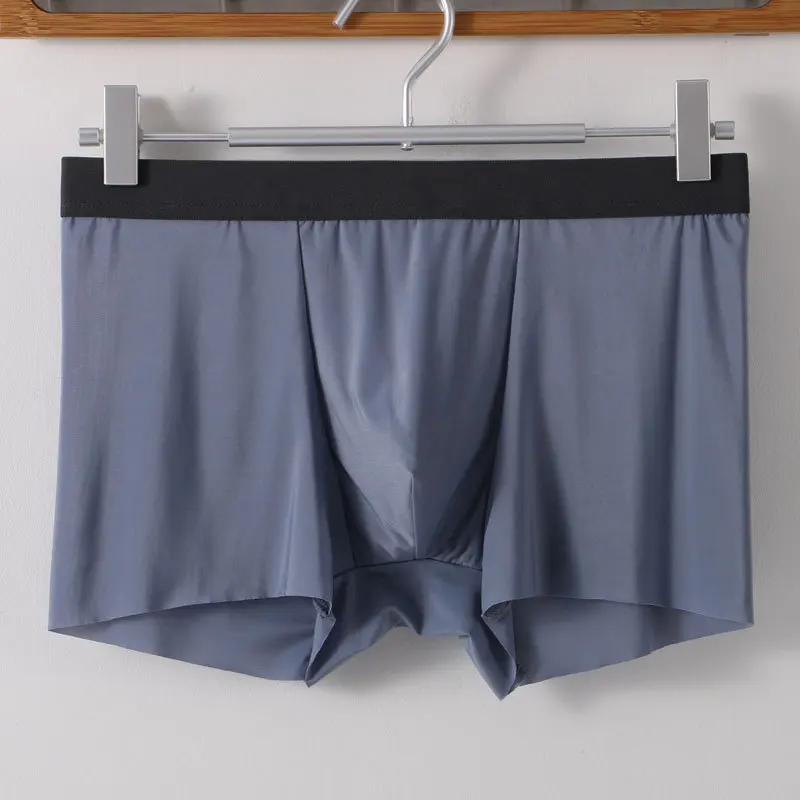 Бесшовные мужские боксеры роскошные ледяные шелковые трусы нижнее белье большие