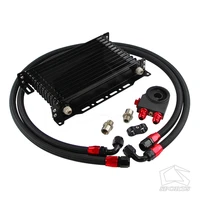 Universal 13Row Oil Cooler Mount Kit +Thermostatic 85 C Oil Filter Adapter Sandwich M20x1.5 3/4X16 Thread+ Fuel Hose Lines