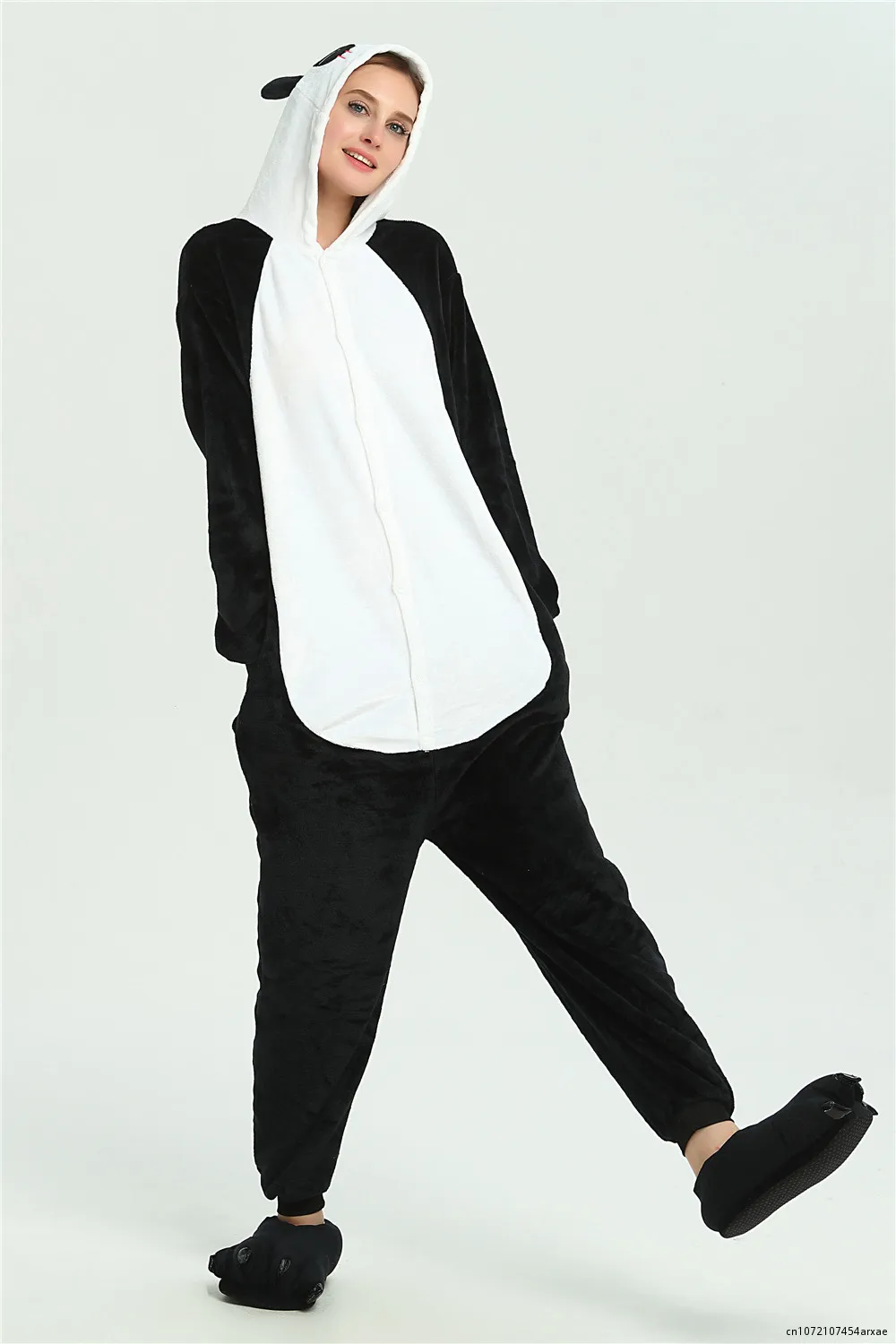

Women Winer Homewear Panda Pajamas Onesies For Adult Flannel Onesie One-piece Jumpsuit Pink Sleepwear Pyjamas Costume