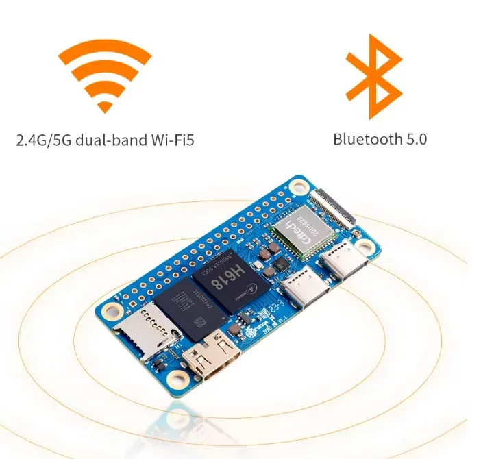 Фото RoRuS Orange Pi Zero 2 W 1/2/4 ГБ ОЗУ DDR4 Мини-ПК Allwinner H618 Orange Pi Zero 2W WiFi Bluetooth SBC Одноплатный компьютер Zero №4