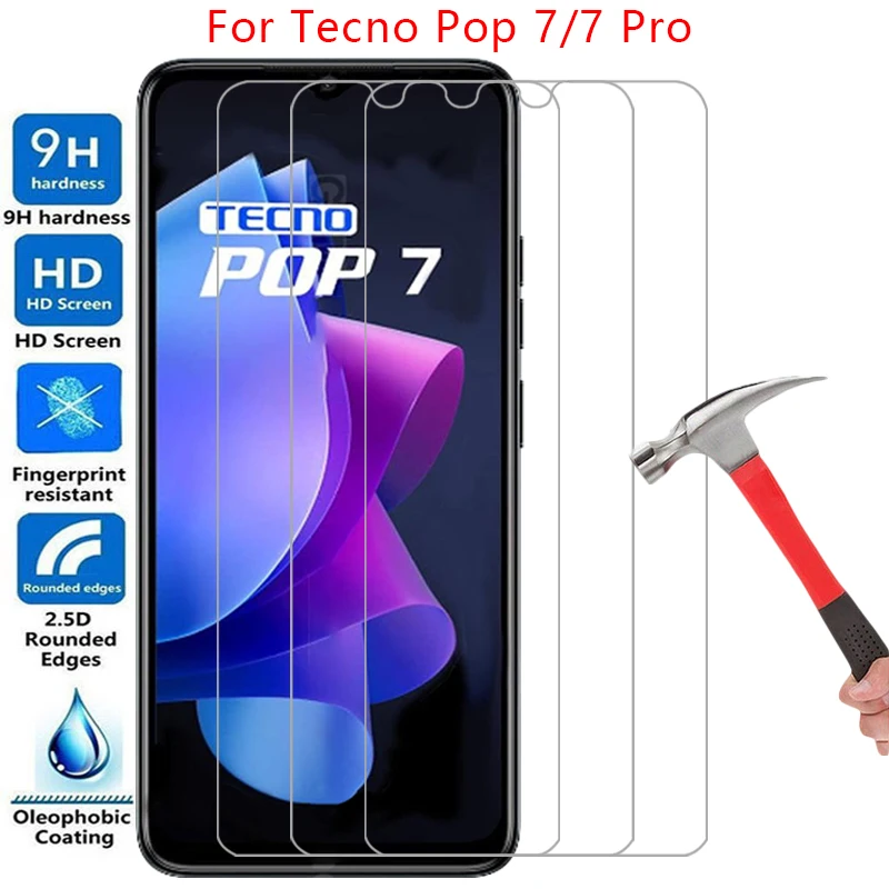 Защита экрана для tecno pop 7 pro защитное закаленное стекло на технике pop7 7pro pop7pro