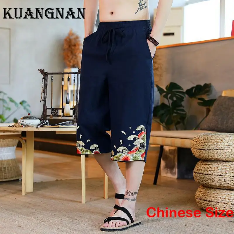 

KUANGNAN Embroidery Pants Man Korean Style Clothes Luxury Clothing Wear to Work Menswear Sweatpants Dropship Suppliers 4XL 2023