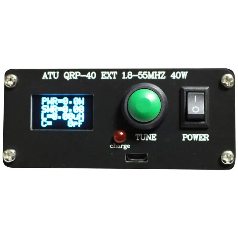 

ATU QRP-40 автоматический антенный тюнер Mini 0,96 дюймов OLED тюнер с металлическим корпусом