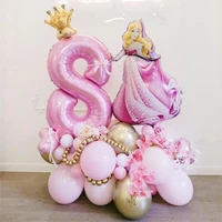disney princess sleeping beauty foil balloon 30inch pink number helium globos girls birthday party decoration baby shower balon