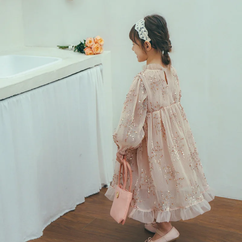 

Spring Autumn Newborn Baby Girls Dresses Sequined Christening Ball Gowns Birthday Party Princess Dress 2-7Y