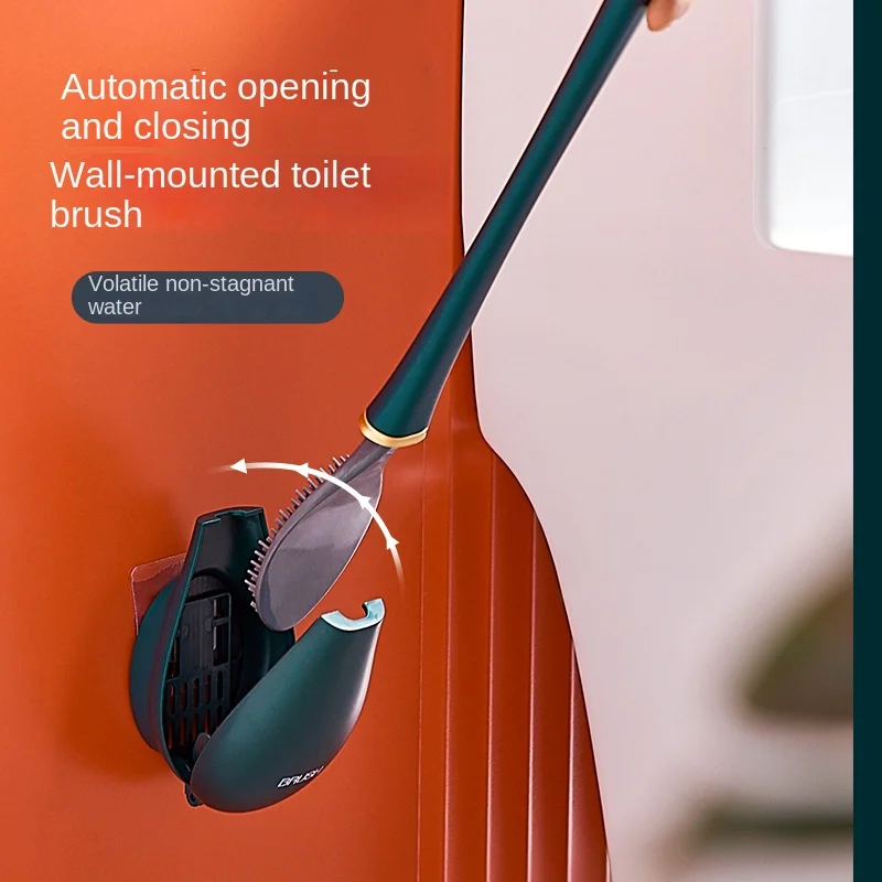 

Toilet Brush Household Long Handle Soft Hair Toilet Cleaning Brush Set Silicone No Dead Angle Wall Hanging Toilet Cleaning Brush
