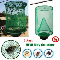10pcs catching summer hanging cages farm mesh reusable fly trap garden portable pest control easy use outdoor ranch foldable new