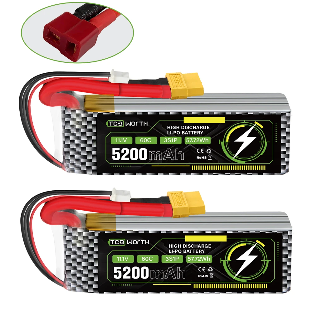 3S Lipo батарея 60C 5200mAh 11 1 V с разъемом EC5 для Arrma 1/5 1/8 1/10 RC Car и Truck
