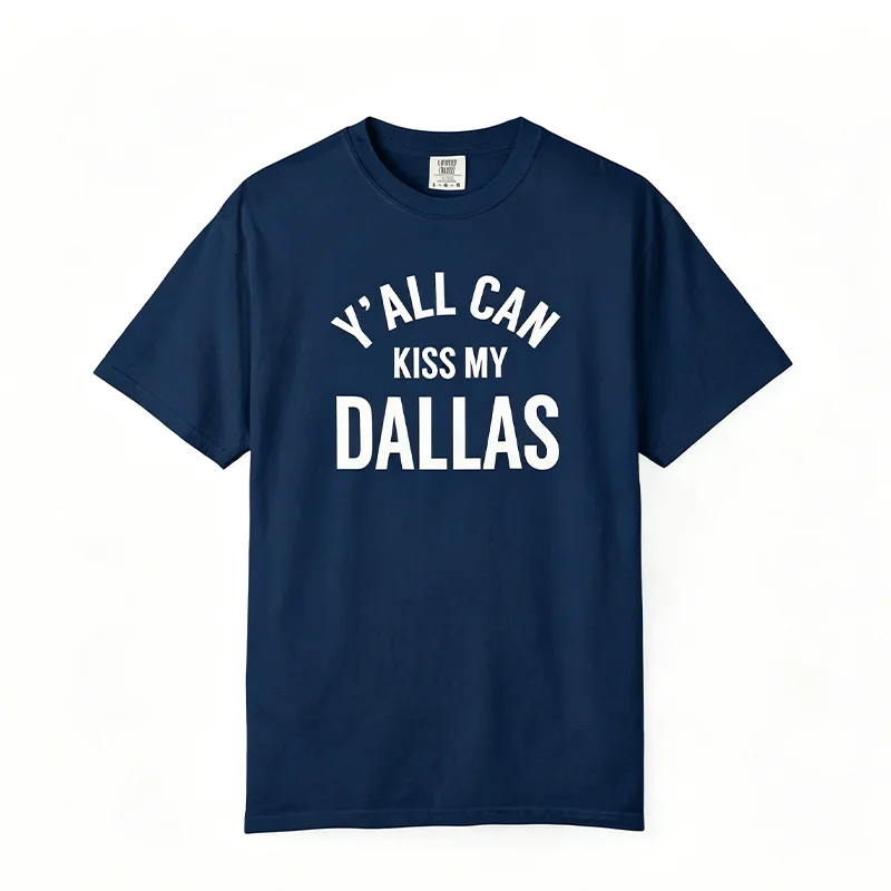 Фото Футболка Erling Haaland Y'all Can Kiss My Dallas, забавная футболка с надписью Texas Funny, футболка 2026, футболка с изображением норвежского футболиста, унисекс, хлопковая, Норвегия №3
