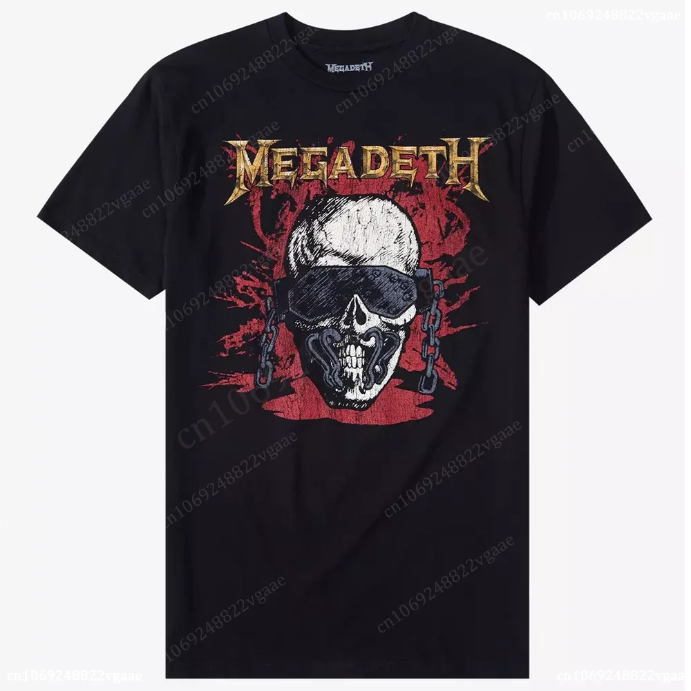 Футболка Унисекс Megadeth Vic Rattlehead Хлопковый Теннисный Топ С Короткими Рукавами