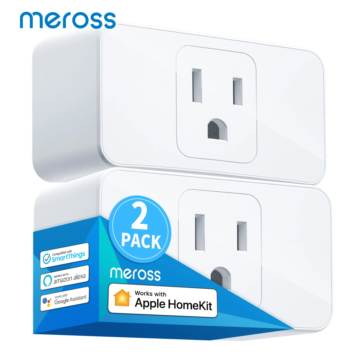 

Meross HomeKit Smart Wi-Fi Plug Mini 15A US Outlet APP Remote Control Works with Alexa Google Assistant and SmartThings 2 Pack