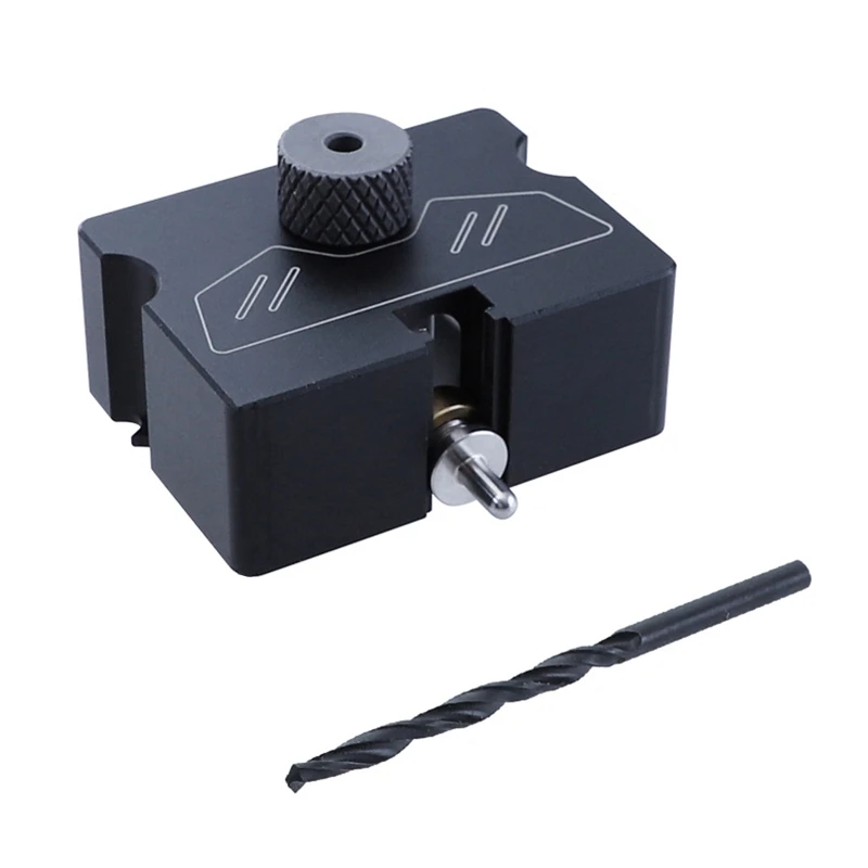 

Woodworking Invisible Connector Dowel Drill Jig Punch Locator with 4mm Drill Bit