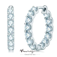 vinregem 925 sterling silver moissanite 100 pass test diamond hoop earrings fine jewelry for women anniversary gift wholesale
