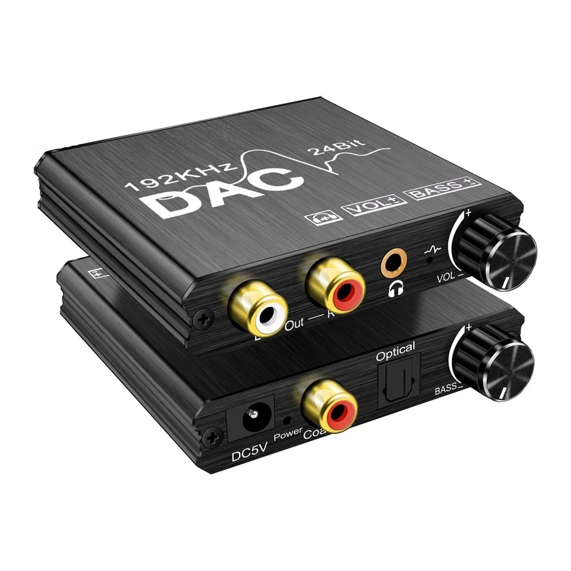 Enlarge 24bit DAC Digital To Analog R/L Audio Converter Optical Toslink SPDIF Coaxial To RCA 3.5mm Jack Adapter Support PCM /LPCM