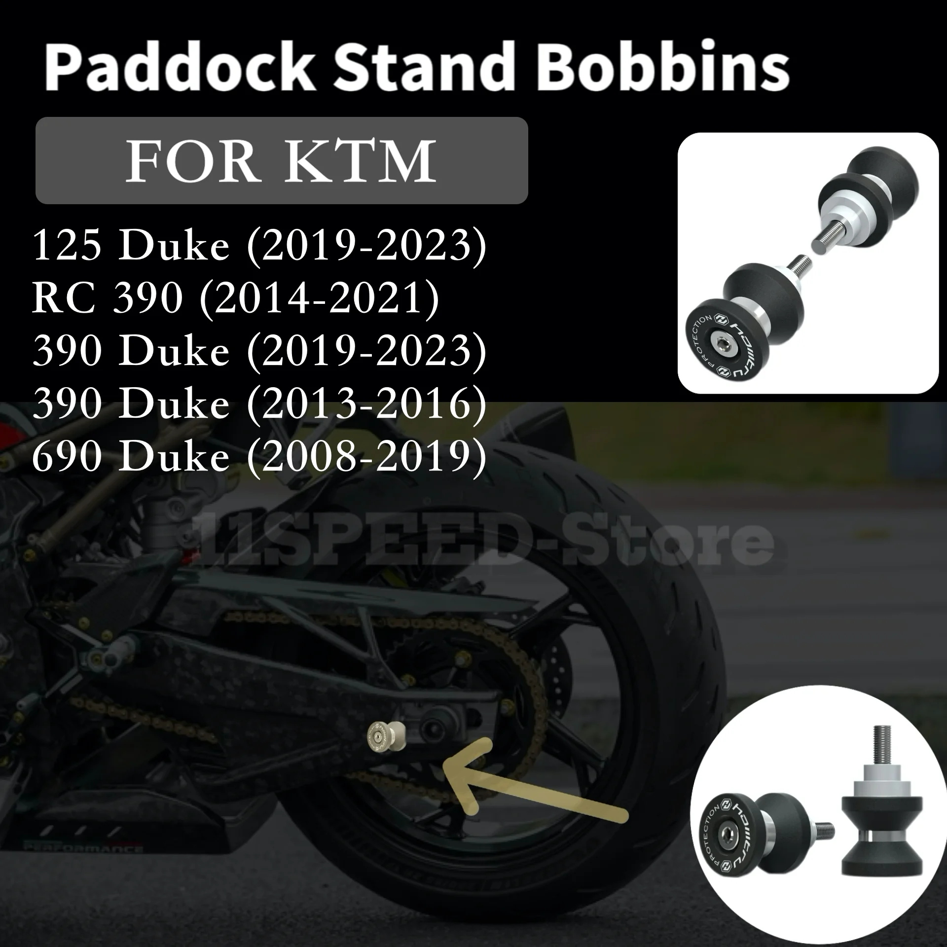 Шпульки Paddock для KTM Duke 125 390 690 RC390 2013-2023 аксессуары защиты мопедов