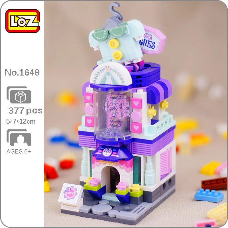 

LOZ 1648 городская уличная мода одежда магазин одежды архитектура 3D модель мини-кубики Кирпичи игрушки для детей без коробки