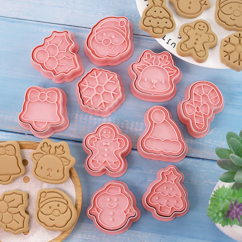 

DIY Biscuit Mould Christmas Cartoon Biscuit Mould Household Small Mini Gingerbread Man Popular Cookie Flipping Sugar Baking Tool