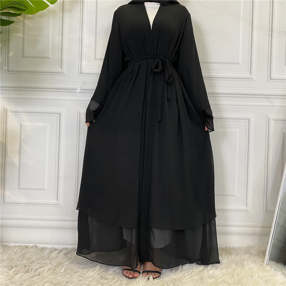 

Chiffon Open Kimono Abaya Dubai Turkey Kaftan Robe Muslim Islamic Dress Abayas for Women Arabic Cardigan Vestidos Musulmanes