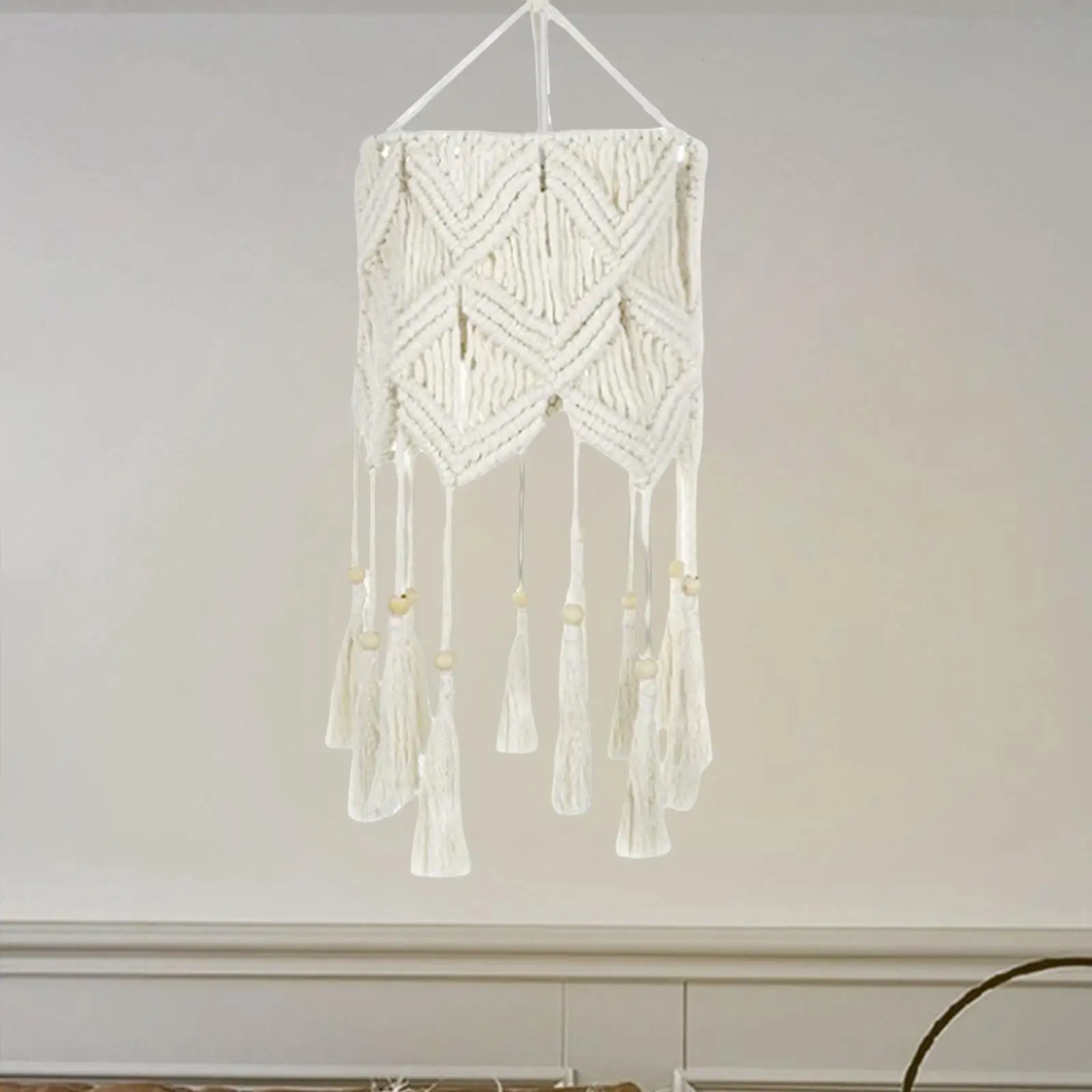 

Knitting Lamp Shade Handwoven Pendant Light Cover Handmade Macrame Lampshade for Bedroom Office Children Room Home Dorm Room