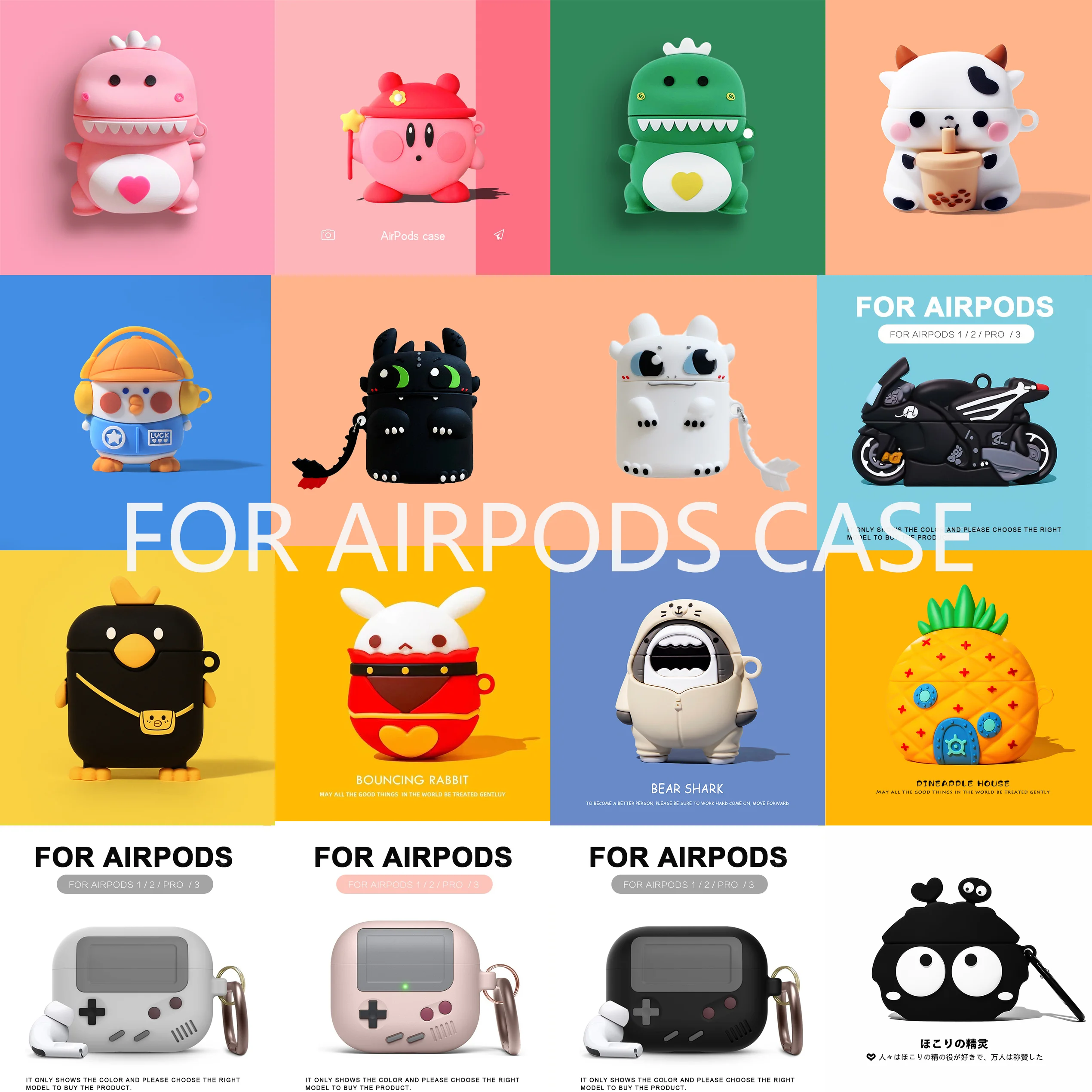 

3D Cartoon Dragons Earphone Case for AirPods 3 2 Pro Case TPU Silicone Cartoon Protective Wireless Airpods Cover Accessories