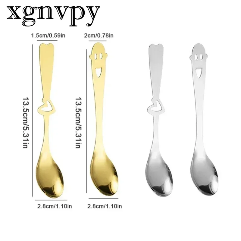 Xgnvpy кофейная ложка из нержавеющей стали с полым сердцем и улыбкой дизайнерская